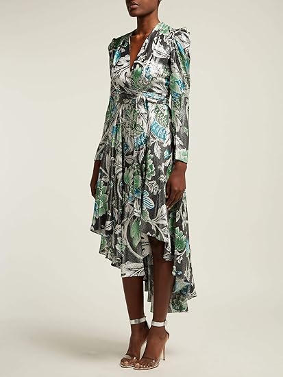 Amazon ダイアンフォンファステンバーグ Diane Von Furstenberg タイガーリリープリントメタリックラップドレス Women S Wrap Dress 並行輸入品 ワンピース チュニック 通販