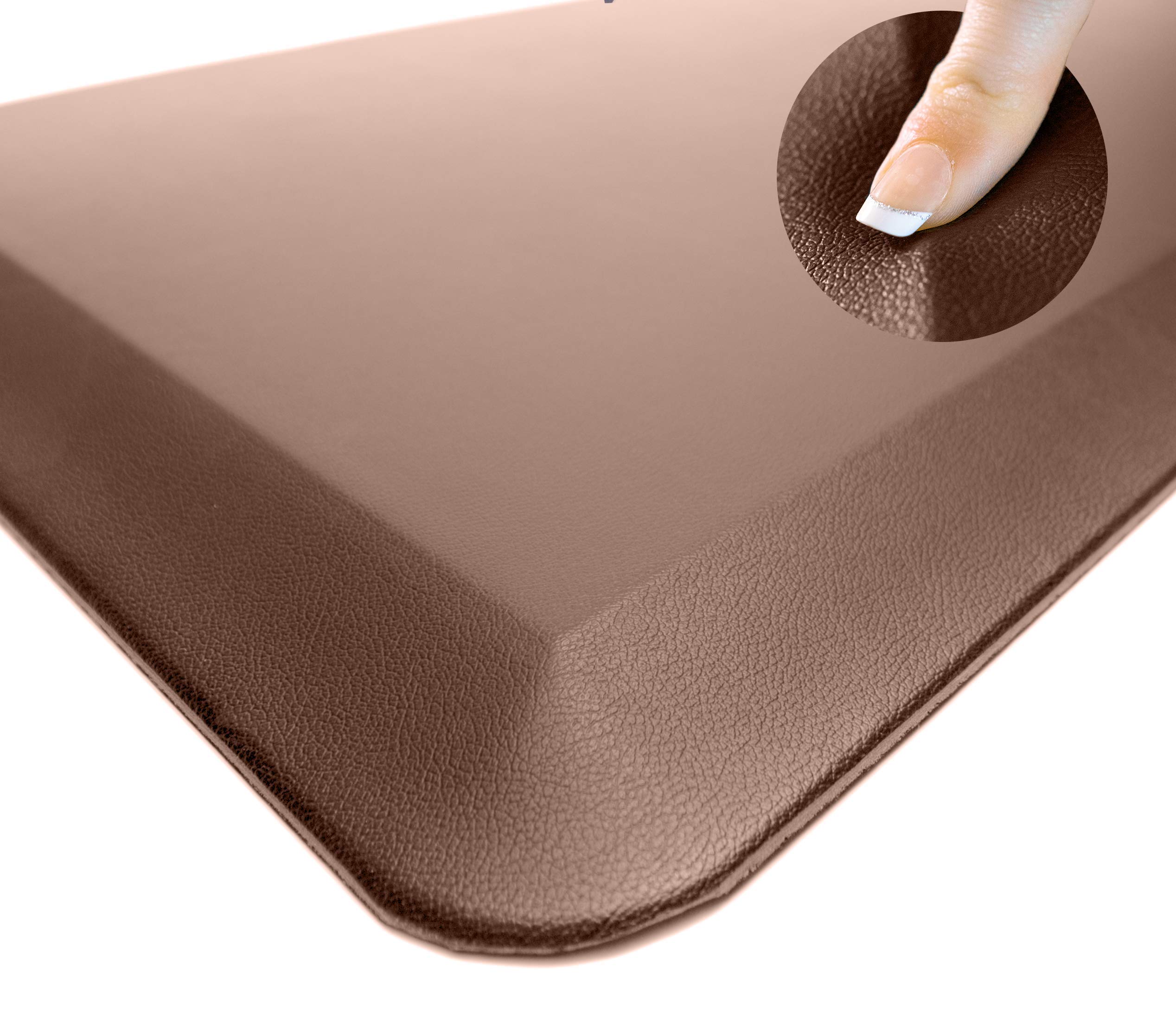 Sky Solutions Oasis Anti Fatigue Mat - Cushioned Comfort Floor Mats For Kitchen, Office & Garage - Padded Pad For Office - Non Slip Foam Cushion For Standing Desk (20x39x3/4-Inch, Brown)