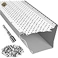 LeafTek Gutter Guards for Leaves 6" x 12' White – Heavy-Duty Premium Aluminum Gutter Cover System with Vented Raised Ridge – DIY-Friendly Leaf Guard – USA Made – Lifetime Protection