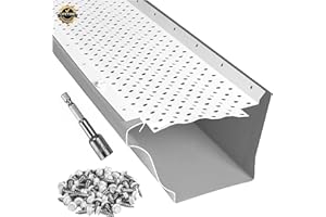 LEAFTEK DIY GUTTER GUARDS LeafTek Gutter Guards for Leaves 5" x 32' White – Heavy-Duty Premium Aluminum Gutter Cover System with Vented Raised Ridge – DIY-Friendly Leaf Guard – USA Made – Lifetime Protection