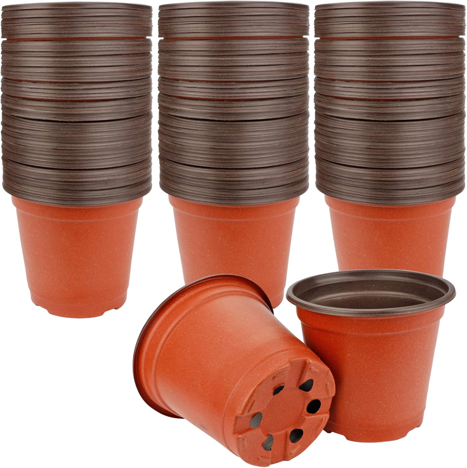 Augshy 110 Pcs 4" Plastic Plants Nursery Pot,Seed Starting Pots: Garden & Outdoor
