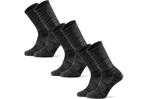 Ortis Men's Merino Wool Cushion Crew Socks with Moisture Wicking Control Light Weight Breathable for Outdoor Hiking Cycling