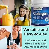 NutraBytes Marine Collagen Powder 10000mg Unflavoured Type 1 & 3 Kosher Halal view 8