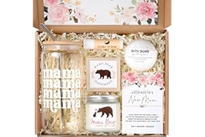SUHCTUPTX New Mom Gifts for Women, 7pcs Pregnancy Gifts for Expecting Mom, Mother to be After Birth, First Time Care Package After Baby, Congrats on Postpartum Present with 16 oz Mama Glass Cup
