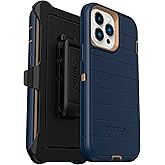 OtterBox iPhone 13 Pro Max & iPhone 12 Pro Max (Only) - Defender Series Screenless Edition Case - Blue Suede Shoes - Holster Clip Included - Microbial Defense Protection - Non-Retail Packaging