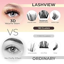 LASHVIEW Lash Clusters 182pcs D Curl Lash Clusters