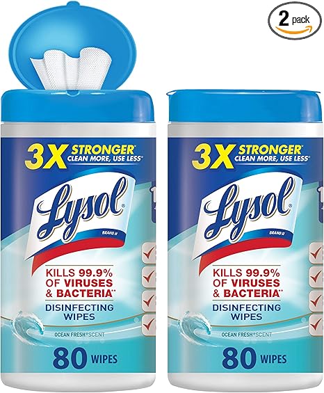Amazon Com Lysol Disinfecting Wipes Ocean Fresh 160ct 2x80ct