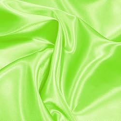 NSGZ Lime Green Satin Fabric by The Yard, 2 Yards
