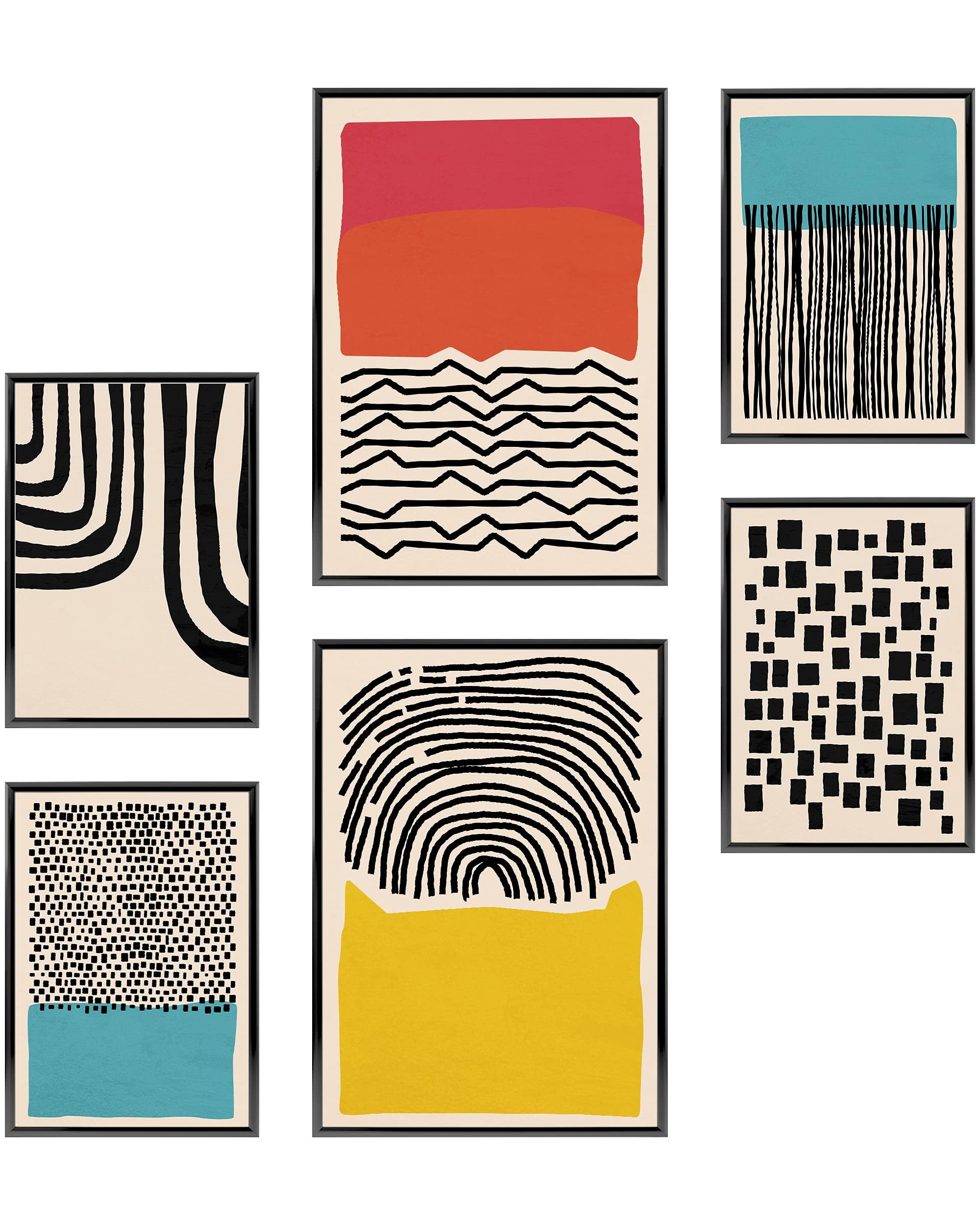 Heimlich - Poster Set - 2 of A3 / 30x42 cm + 4 of A4 / 21x30 cm - Premium Posters - Unframed Prints - Modern Style - Abstract Blue Colourful — image 1