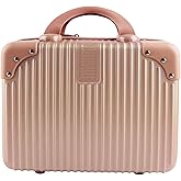 Framendino, Portable Hard Shell Cosmetic Suitcase Makeup Travel Case Rose Gold
