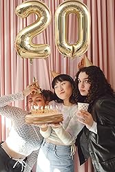 40 Inch Light Gold 17 Number Balloons White Gold