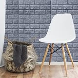 Art3d 10Pcs 3D Brick Wallpaper Grey Peel and Stick Waterproof Panels 14.5 Sq Ft view 2