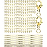 Qulltk 700Pcs Lobster Claw Clasps and Open Jump Rings Set,Lobster Clasps for Jewelry Making Bracelet Clasp and Closures for DIY Necklace Jewelry Anklet