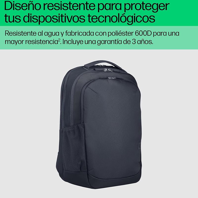 Mochila do dia a dia para portátil de 16", feita com poliéster reciclado 600D, 21L, compartimento almofadado, resistente à água, cinzento