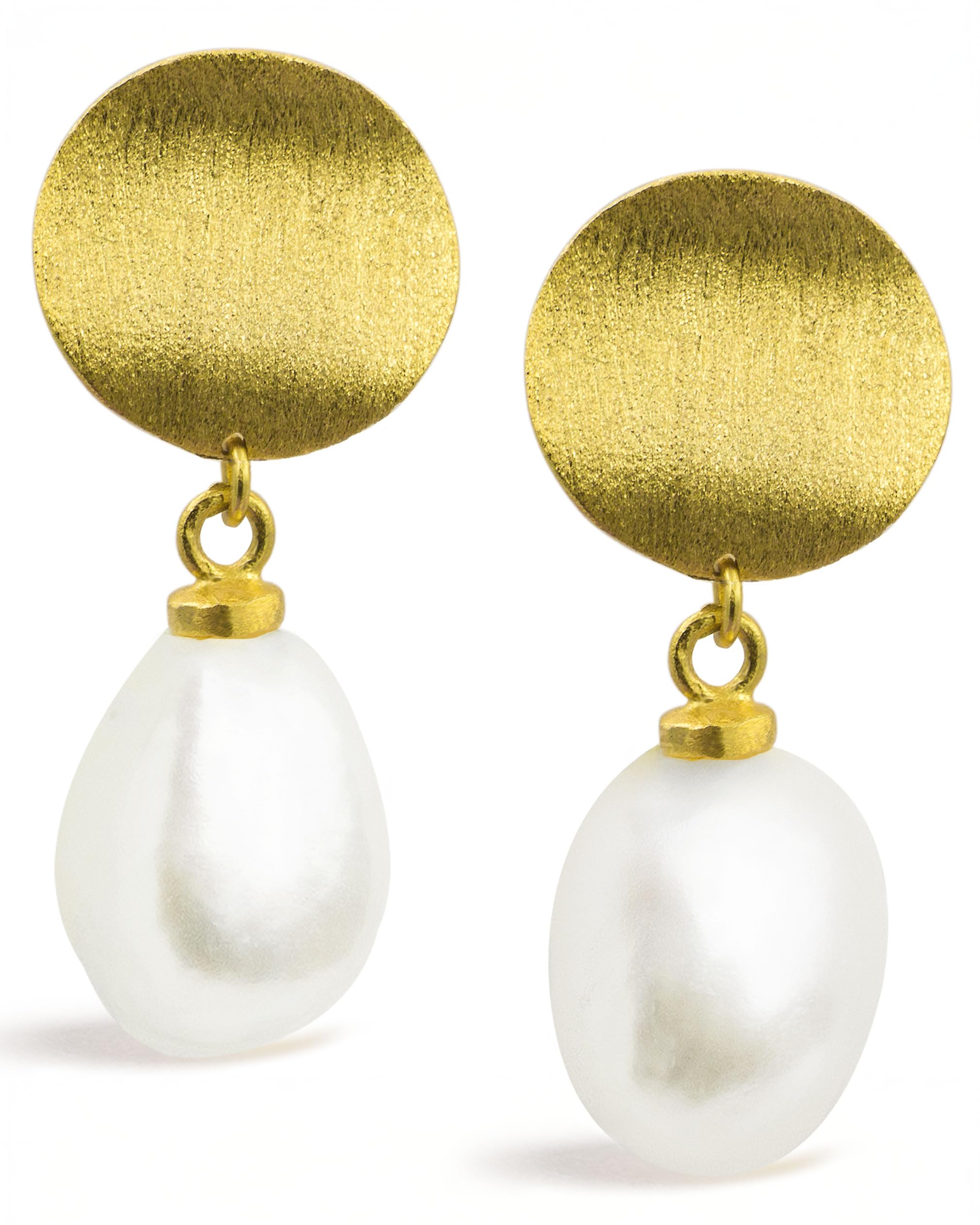 Secret & You | Women Pearl Earrings Freshwater Cultured Pearl | Baroque Pearls 9 – 10 mm available with 925 Sterling Silver mounts | In Silver or Gold Plated Options — image 1