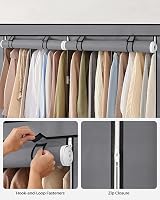 SONGMICS Clothes Wardrobe Portable Closet with 4 Hanging Rails Grey 170 x 45 x view 9