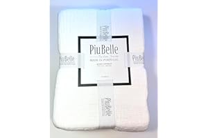 HOME GOODS Piubelle Piu Belle Portugal 100% Cotton-Hotel Luxury Matelasse All Season, Lightweight Quilt Coverlet Bedspread Textured Raised Patterns (Queen (U.S. Standard), Helena), White