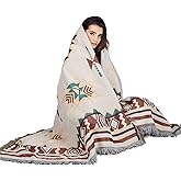 MACEVIA Native American Aztec Blanket for Couch, Rustic Southwest Blankets Decorations for Home, Country Boho Throw Blanket for Couch, Sofa, Bed, Western Bedroom Decor Tribal Decor (Aztec 03 50"×70")