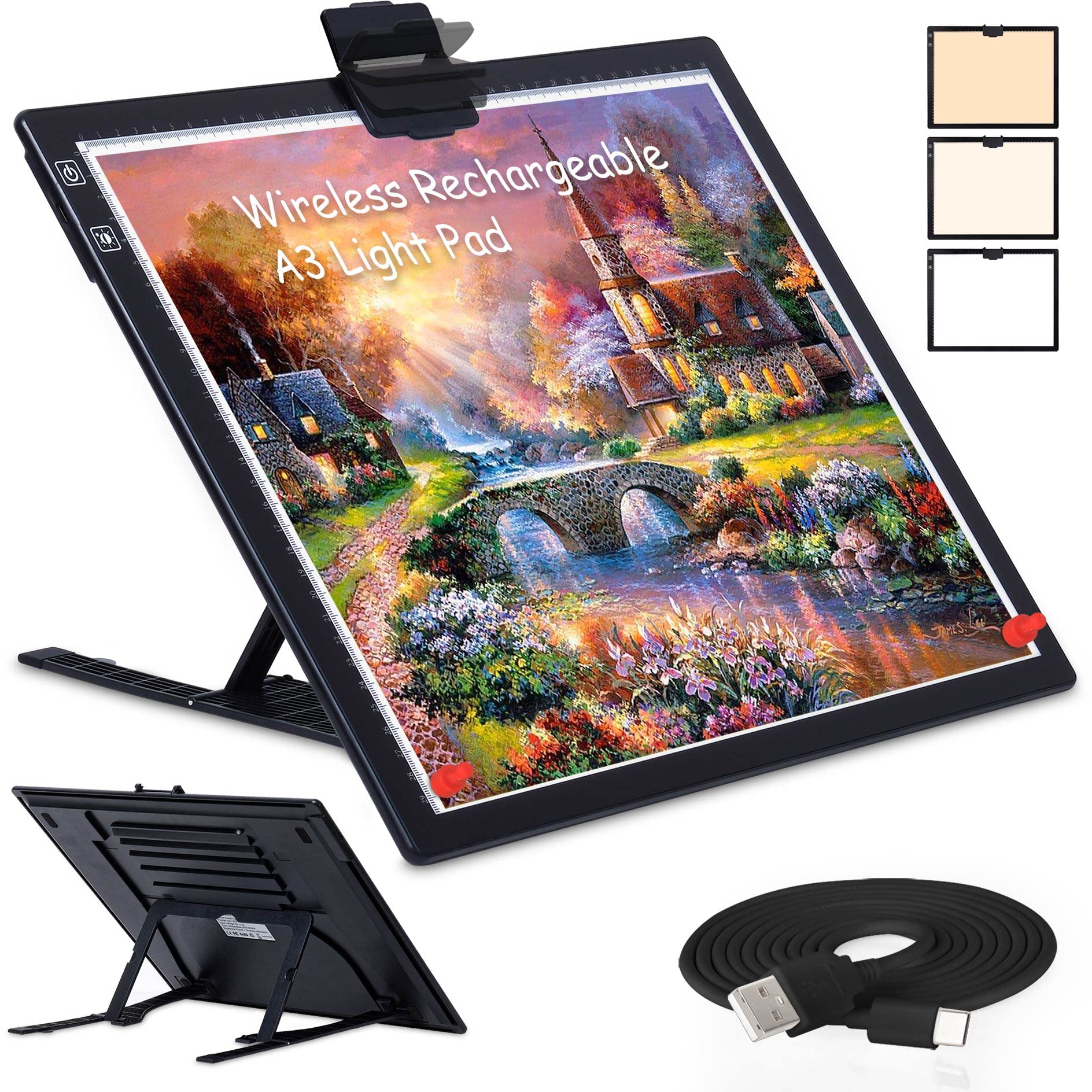 XUANYU Led-lichtpad, A3/A4, lichttafel, led met instelbare