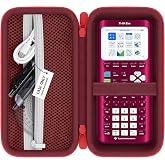 Syongsion Hard Case for TI-84 Plus CE/TI-84 Evo Graphing Calculator, Red | Compatible with TI-84 Series. Features a Zippered Mesh Pocket for Accessories. Hard EVA Protective Shell