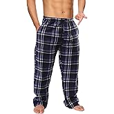 Active Club Mens Fleece Pajama Pants - Plaid Mens Pajama Bottoms - Mens Lounge Pants with Pockets (S - 3X)