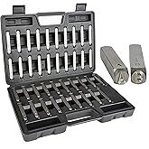 Metal Stamp Number & Letter Punch Set (39 Piece - Industrial Grade Steel Stamps) 1/4" Letters A-Z, Numbers 0-9, and 4 Extra Symbols - Hard Shell Plastic Storage Case