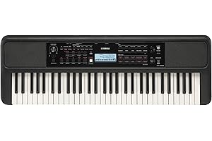 Yamaha 61 Touch Sensitive Keys Portable Keyboard for Beginners with Music Rest, Power Adapter PSR-E383