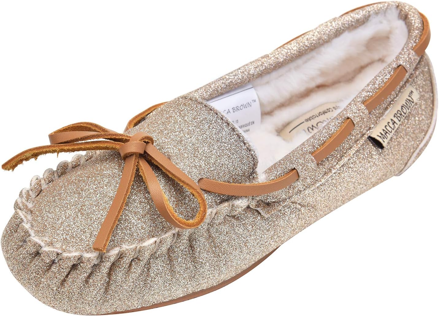 Flat Glitter Shoes for Girls, Big Kids Shoes,Faux Fur Loafers
