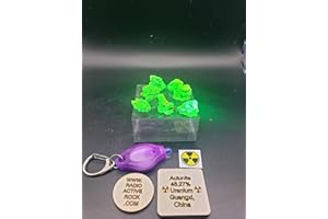 GENERIC Uranium Ore Green Crystal Radioactive and UV Mineral Autunite Specimen in Display Nuclear Radiation Geiger Counter Dosimeter Check Source 1.0 to 2.5 Gram Piece