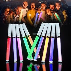 Bsgifts LED Glow Sticks 6 Pack, Reusable Light Up