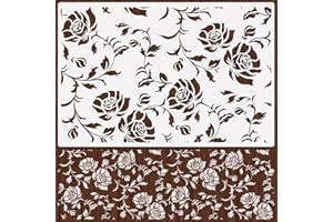 Velluppa Large Wall Stencils for Painting 10"x15", Reusable Flower Wall Stencil for Painting Large Pattern on Walls, Wood (W3