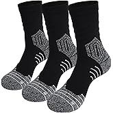 Jokesky 3 Pairs Compression Running Socks for Men, Cushion Padded Anti-Blister, Moisture Wicking Cooling, Athletic Socks Crew