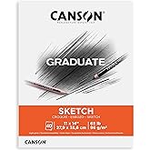 Canson Graduate Sketch Pad, Foldover, 11x14 inch, 40 Sheets | Artist Paper for Adults and Students - Drawing, Sketching and A