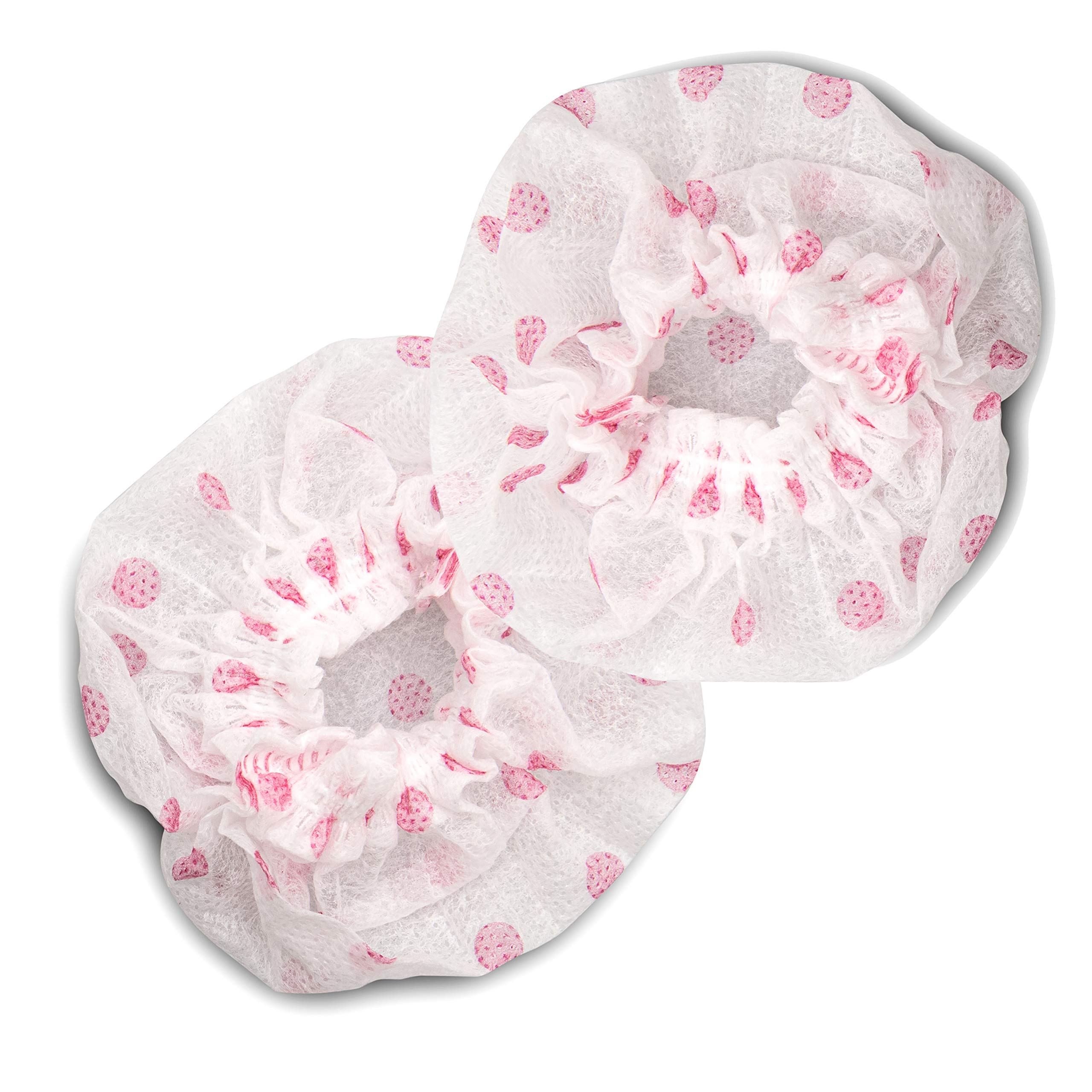 Katai 125 Pack Disposable Microphone Cover in Dotted Pink - Non-Woven Protective Windscreen Handheld Mic Cap for Recording Room, KTV, News Gathering and Karaoke