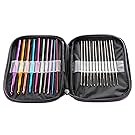 LIHAO Mixed Aluminum Handle Crochet Hooks Knitting Knit Needles Weave Yarn Set- 22 pieces