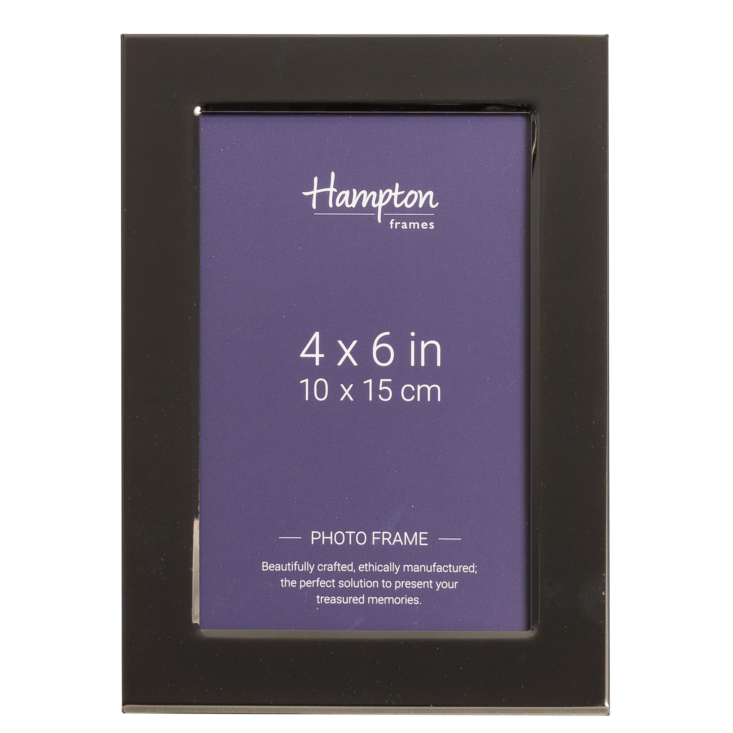 Hampton Frames WOBURN 4x6 (10x15cm) Black Nickel Photo Frame Glass WOB46BNK