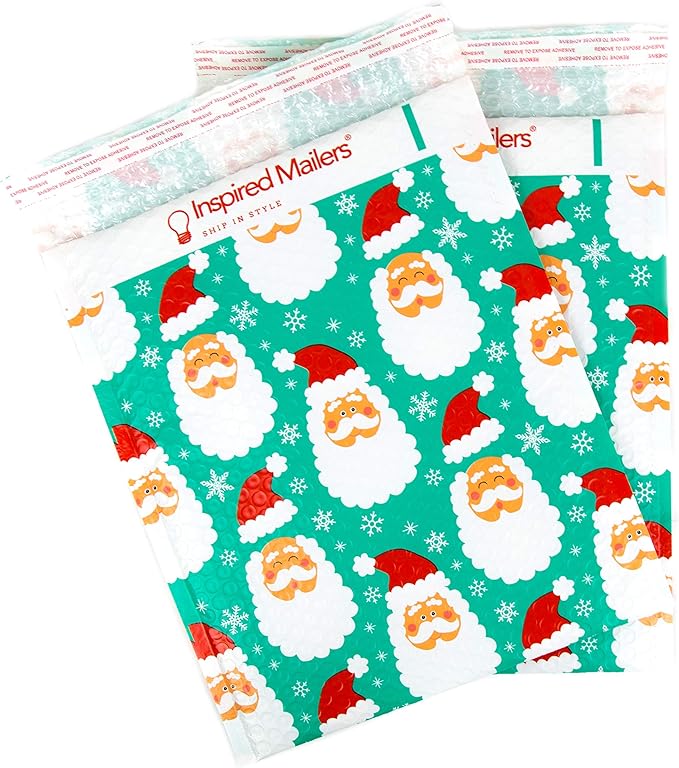 Inspired Mailers Bubble Mailers 10x13 Santas