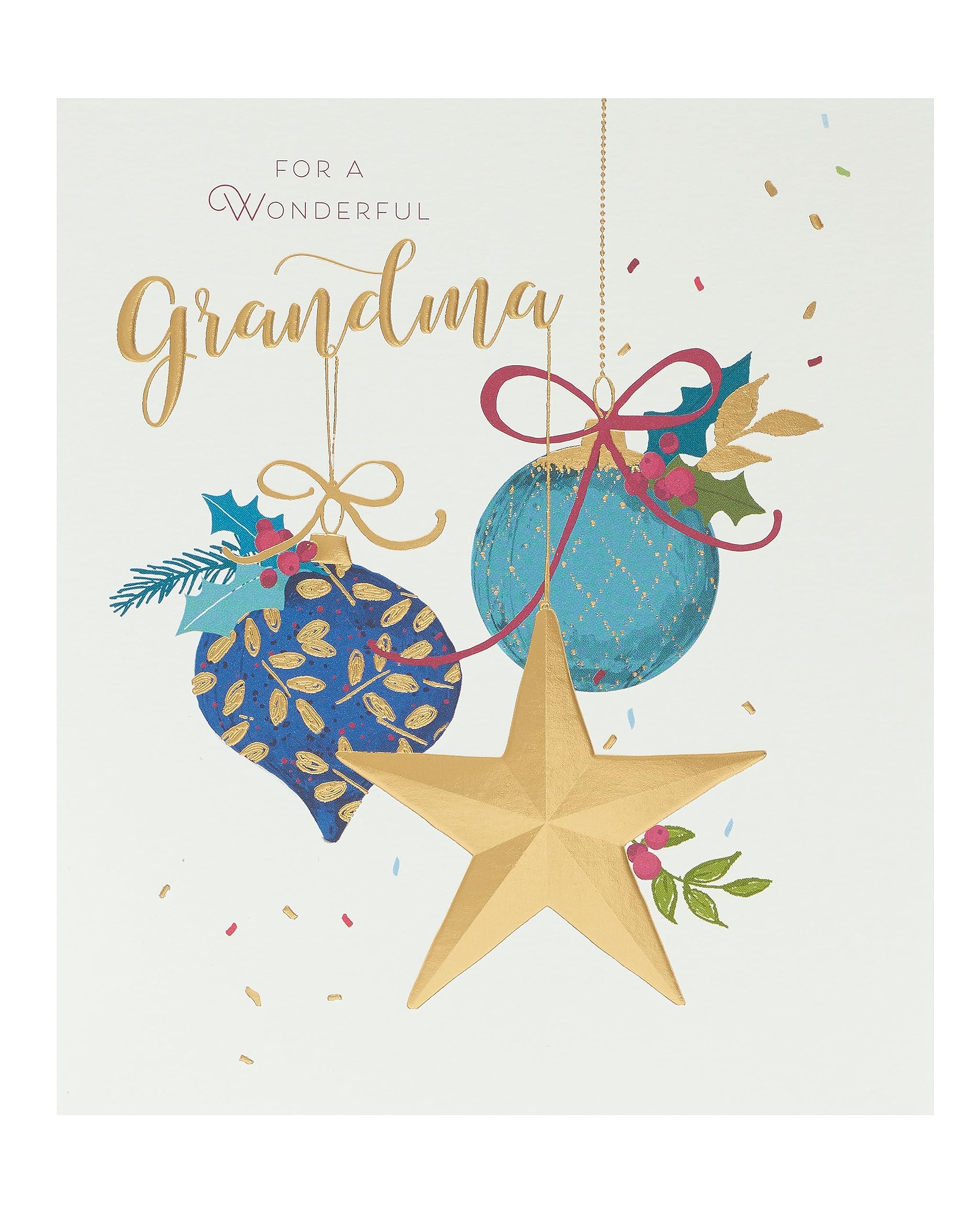 UK Greetings Christmas Card for Grandma - Luxury Design