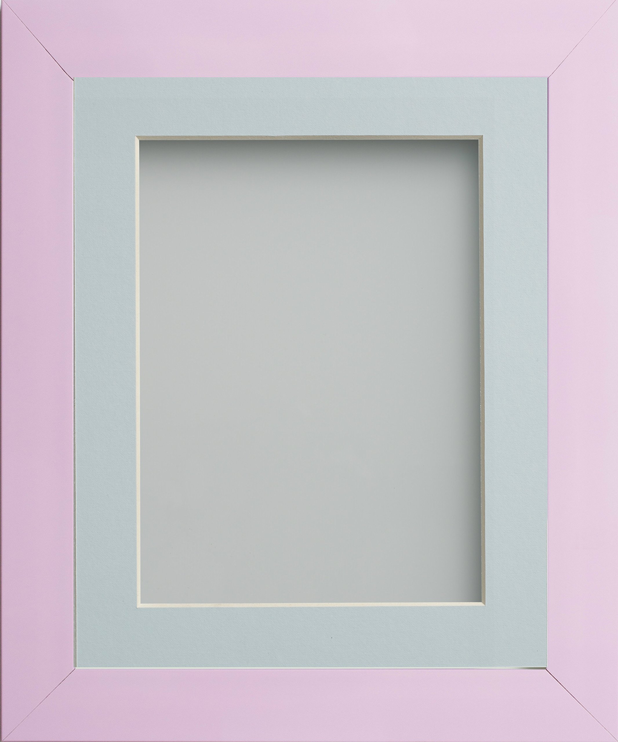 Frame Company Candy Range Peony Picture Photo Frames with Light Blue Mount, 8x6 for 5x3 *Choice of Sizes and Colours* Fitted with Real Glass