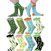 Silicherry 8 Pairs Funny Pickle Socks for Women Men Novelty Dill Cotton Mid Calf Socks Crazy Gifts for Pickle Lovers Holiday Birthday Gifts