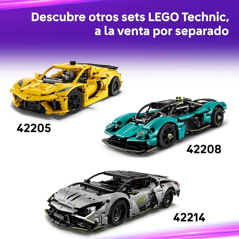 Technic Ferrari FXX K - Modelo de Carro de Corrida de Brinquedo com Motor V12, Diferencial e Pistões Móveis - Presente para Meninos e Meninas 10+ Anos 42212