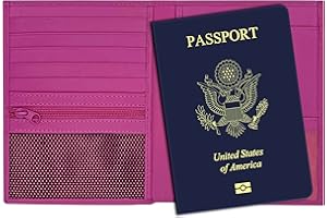 123 CHEAP CHECKS Hot Pink RFID Genuine Leather Passport Wallet
