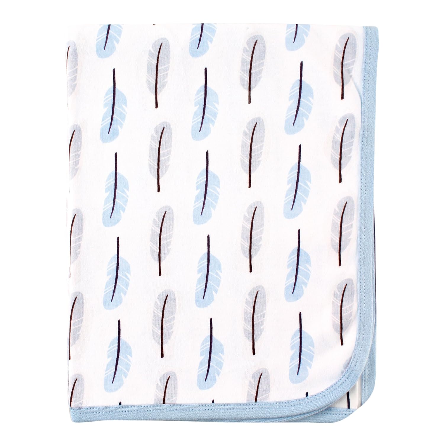 Touched by Nature Unisex Baby Organic Cotton Swaddle, Receiving and Multi-purpose Blanket, Feather, One Size: Baby