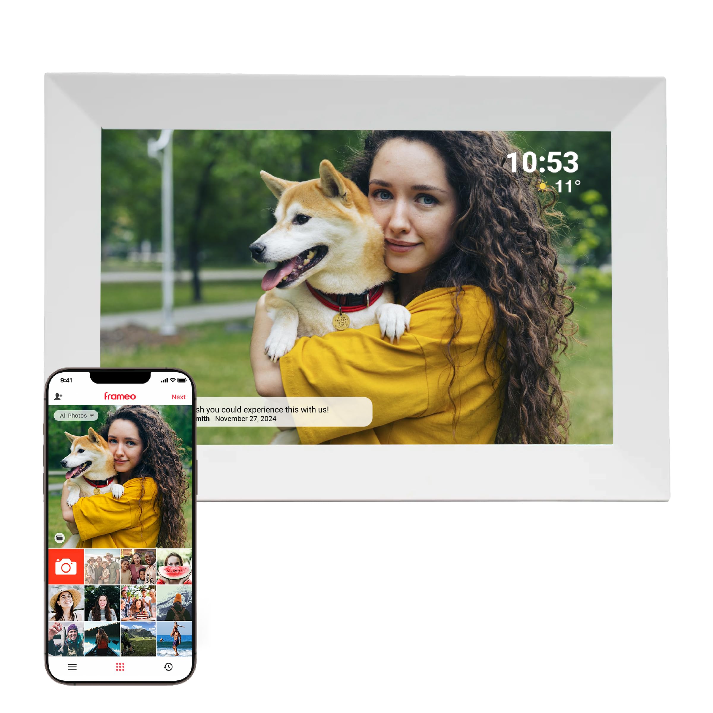 Denver PFF-1024WMK2 digital photo frame White 25.6 cm (10.1") Touchscreen Wi-Fi