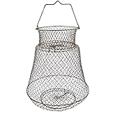 OperSeven Collapsible Fish Basket, Rustproof Metal Net Cage for Live Fish | Safely keep your catch alive. Folds compact for easy carry. Galvanized steel resists rust. Robust and Easy to Use
