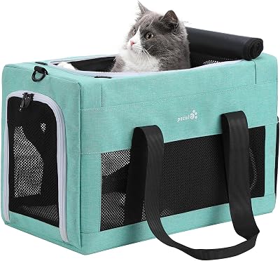 pecute Cat Carrier Airline Approved, Extra Stable Handbag, Breathable Mesh