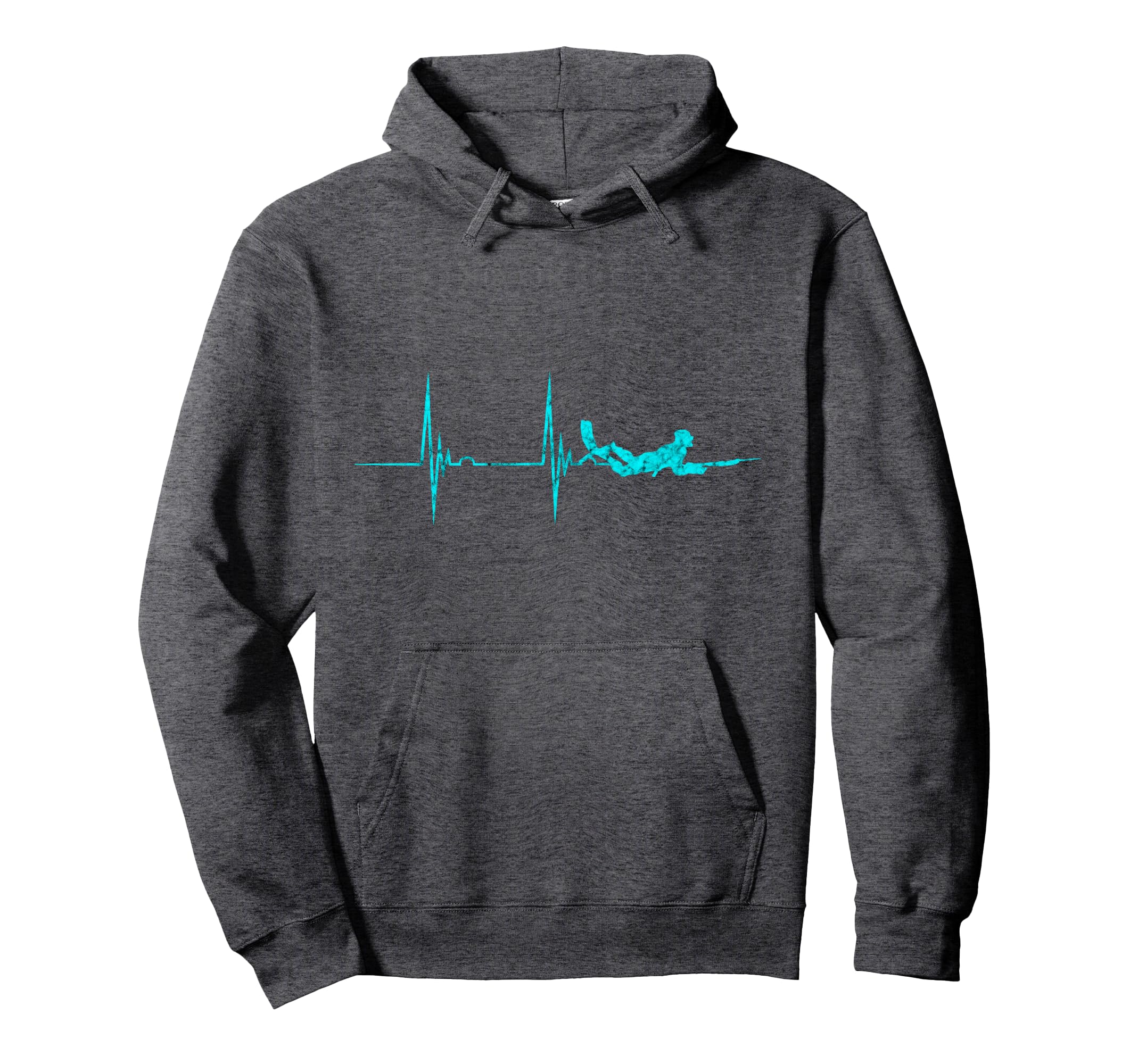 Spearfishing Heartbeat EKG Pulse Dive Spearfisher Hunting Pullover Hoodie
