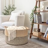 TIMEYARD Extra Large Laundry Hamper Woven Basket 55x55x35cm Black Jute view 6