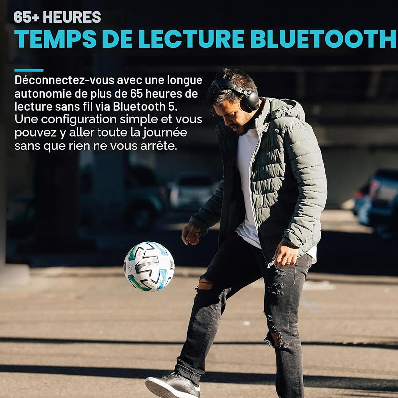 Studio Pro+ Casque Bluetooth sans Fil - 65h+, Micro, Multipoint, Noir