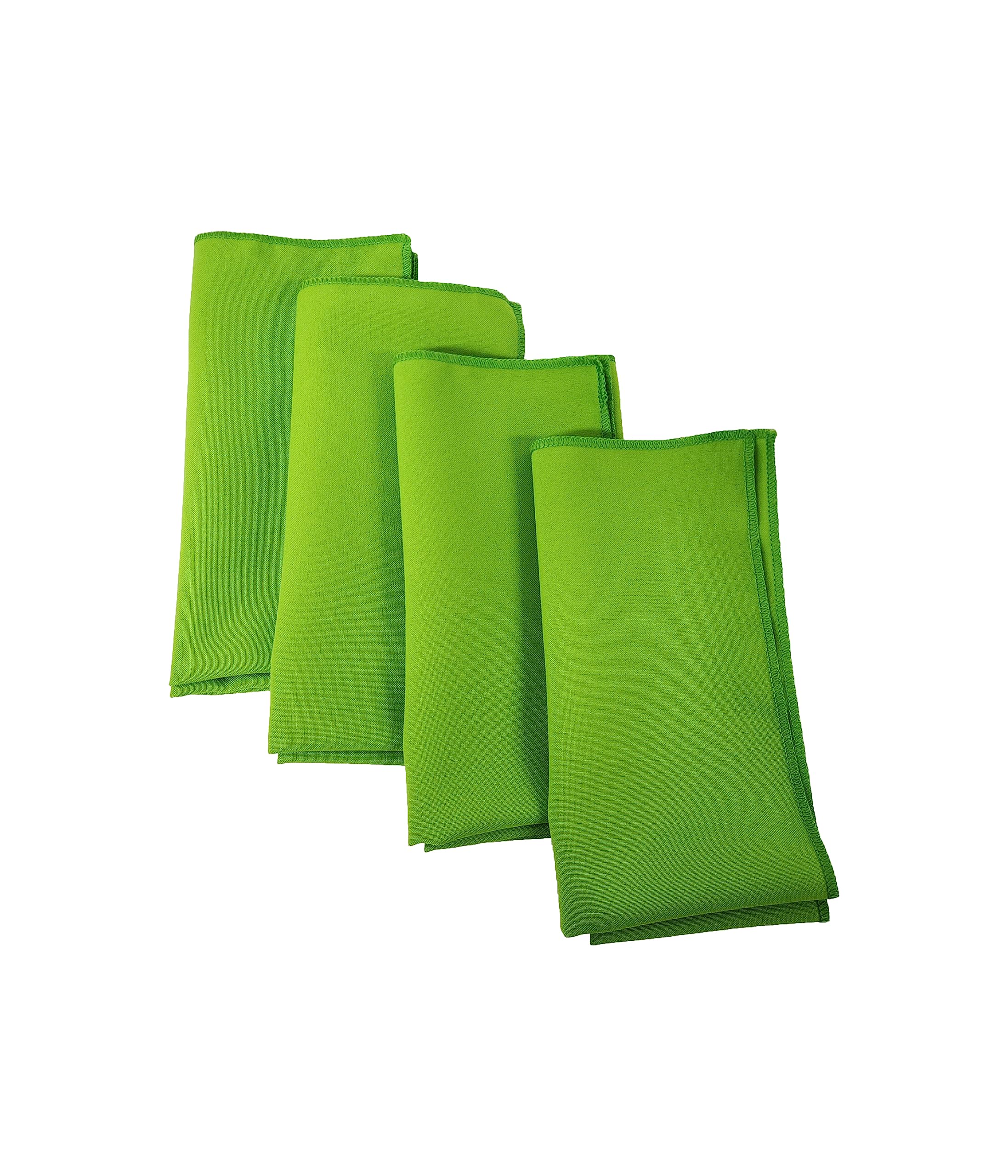 LA Linen 4-Pack Poly Blend Napkin - Soft Cloth Napkins - Washable Reusable Napkins - Stain and Wrinkle Resistance – Dinner Napkins – Wedding Napkins – Napkins for Parties - 18x18 - Lime
